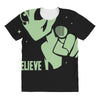 alien believe space sci fi ufo nerd All Over Women's T-shirt
