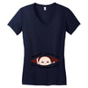 November Peeking Out Asian Baby Boy Women's V-Neck T-Shirt