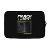 March Girl Facts Aries Laptop sleeve