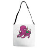 purple octopus playing the bagpipes Adjustable Strap Totes