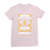 Never Underestimate the Strength of a Childhood Cancer Warrior Ladies Fitted T-Shirt