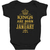 kings are born in january Baby Bodysuit
