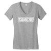 samcro funny retro biker gang sons fancy dress anarchy vintage Women's V-Neck T-Shirt