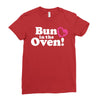 Bun in the Oven with Heart Baby Girl Ladies Fitted T-Shirt