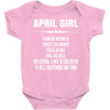 Super April Girl Baby Onesie
