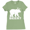 new bear deer beer funny Ladies Fitted T-Shirt