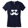 hipster glasses and moustache Women's V-Neck T-Shirt