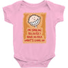 i'm smiling because i have no idea what's going on Baby Onesie
