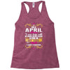 i am a april women Racerback Tank