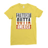 straight outta america Ladies Fitted T-Shirt