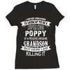 Super Cool Poppy Of A Freaking Awesome Grandson Ladies Fitted T-Shirt