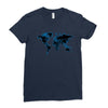 World Map Design Ladies Fitted T-Shirt