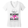 Reading Yoga Wine Balance Women's V-Neck T-Shirt