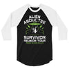 alien abductee survivor tour ufo nerd geek comic funny 3/4 Sleeve Shirt
