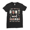 i have two titles aunt and dogmom and i rock them both with roses Ladies Fitted T-Shirt