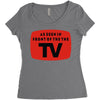 as seen in front of the the tv Women's Triblend Scoop T-shirt