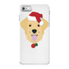 golden retriever dog with red santa's hat iPhone 7 Case
