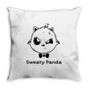 sweaty panda Throw Pillow