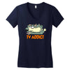 tv addict Women's V-Neck T-Shirt