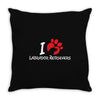 I Love Labrador Retrievers Throw Pillow