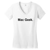 mac geek t shirt funny nerd gamer computer hipster humor apple Women's V-Neck T-Shirt