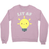 lit af kawaii light bulb Crewneck Sweatshirt