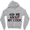 ask me about my cock rooster Zipper Hoodie