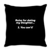 rules for dating my daughter funny Throw Pillow