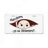 December Peeking Out Baby Boy in Spanish License Plate