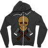 skull wood Zipper Hoodie