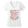 i just want to bake stuff and watch christmas movies all day Women's V-Neck T-Shirt