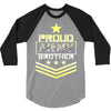 military, proud us army brother veteran u 3/4 Sleeve Shirt