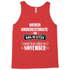 never underestimate an old man who was born in november Tank Top