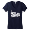 i can survive cancer Women's V-Neck T-Shirt