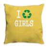i recycle girls slogan text funny baseball jersey Throw Pillow