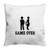 game over  funny pregnancy Throw Pillow