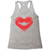 lip print heart Racerback Tank