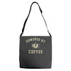 powered by coffee Adjustable Strap Totes