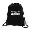 property of my ostrich Drawstring Bags