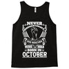 Never Underestimate Dog Rescuer Who Was Born October Tank Top