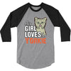 This Girl Loves Siberian Husky 3/4 Sleeve Shirt