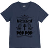 I Am One Blessed Pop Pop V-Neck Tee