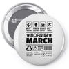 Born In March Pin-back button