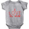i love my mum red Baby Onesie