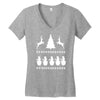 christmas scene reindeer funny Women's V-Neck T-Shirt