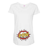 POW! Funny Explosion Cartoon Maternity Scoop Neck T-shirt