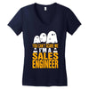 cant scare me im sales engineer halloween Women's V-Neck T-Shirt