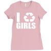 i recycle girls  funny Ladies Fitted T-Shirt