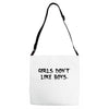 girls dont like boys Adjustable Strap Totes