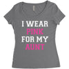 i wear pink for my aunt breast cancer Women's Triblend Scoop T-shirt